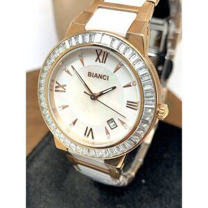 Roberto Bianci Women's Watch RB58721 Quartz Rose Gold White Ceramic Gemmed 36mm